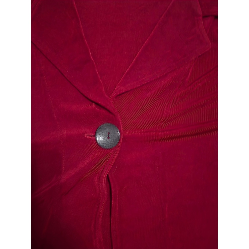 Chicos Travelers Burgundy Red Slinky Knit Single Button Jacket Blazer Size 3 /XL - Picture 7 of 10